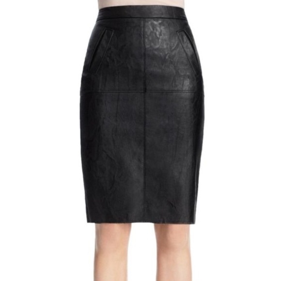 CAbi Dresses & Skirts - NWT CAbi Pencil Skirt 509 Sz6 Black Faux Fleather